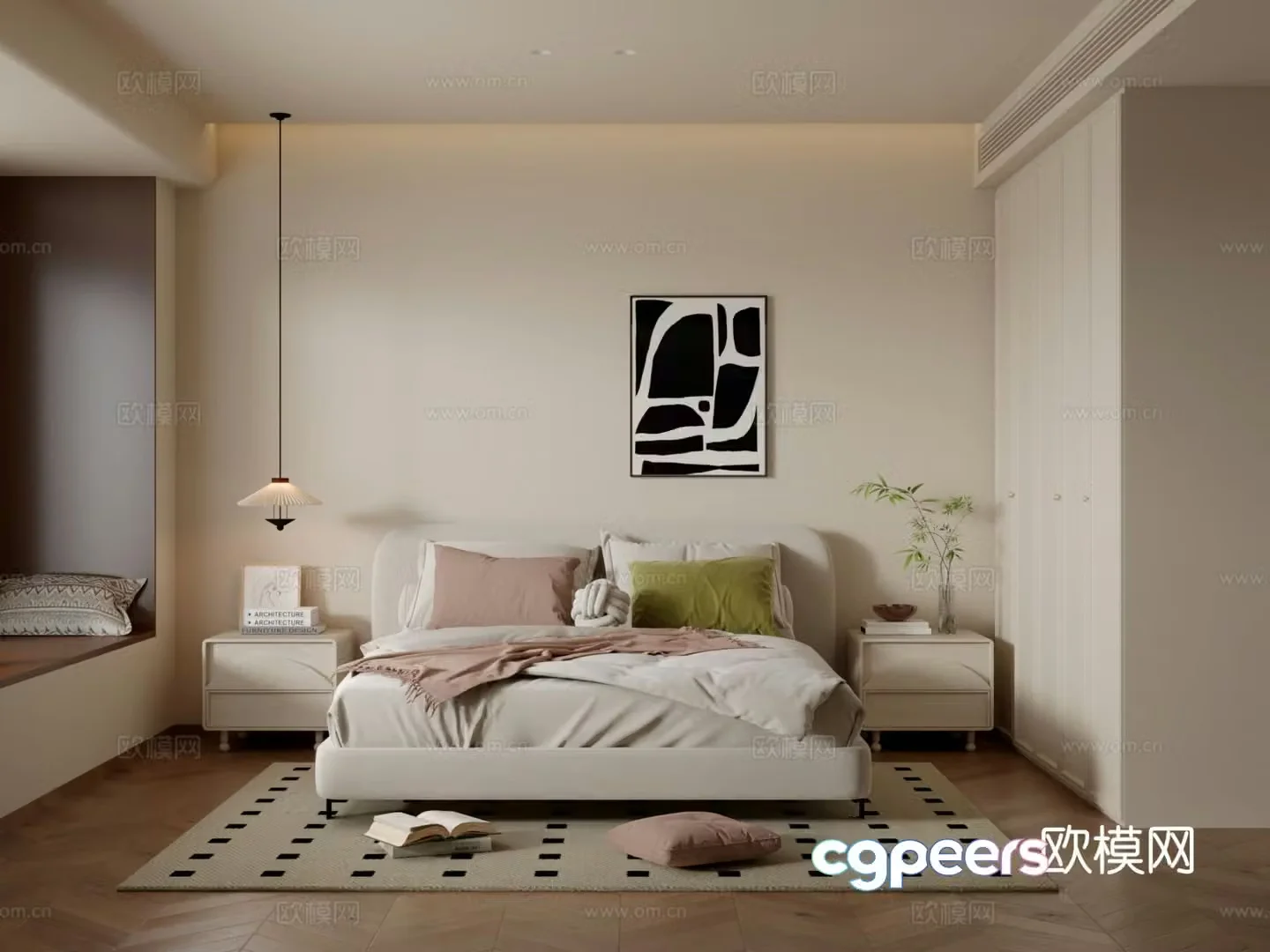 Cream style bedroom master bedroom 3d model