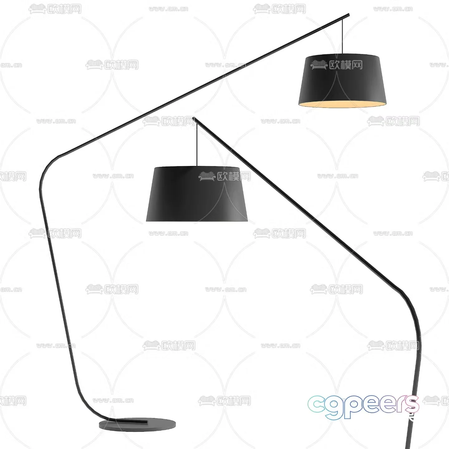 Modern floor lamp fishing lamp 3d model