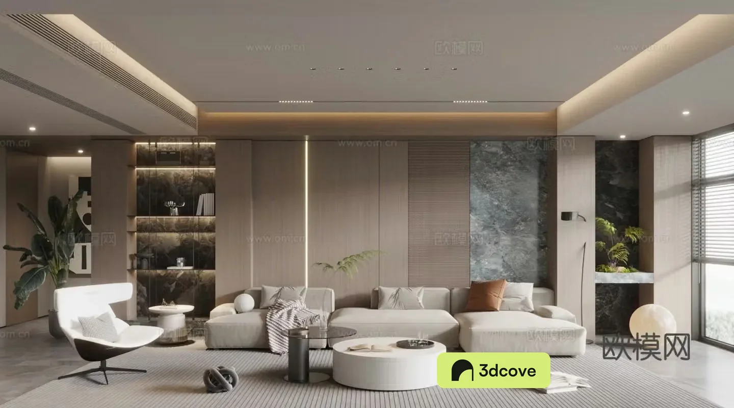 Modern home living room 3d model design