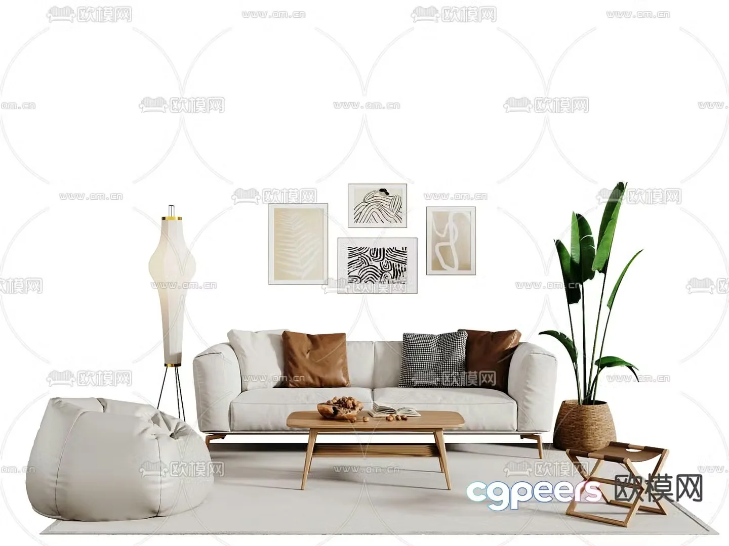 Japanese sectional sofa 3d model