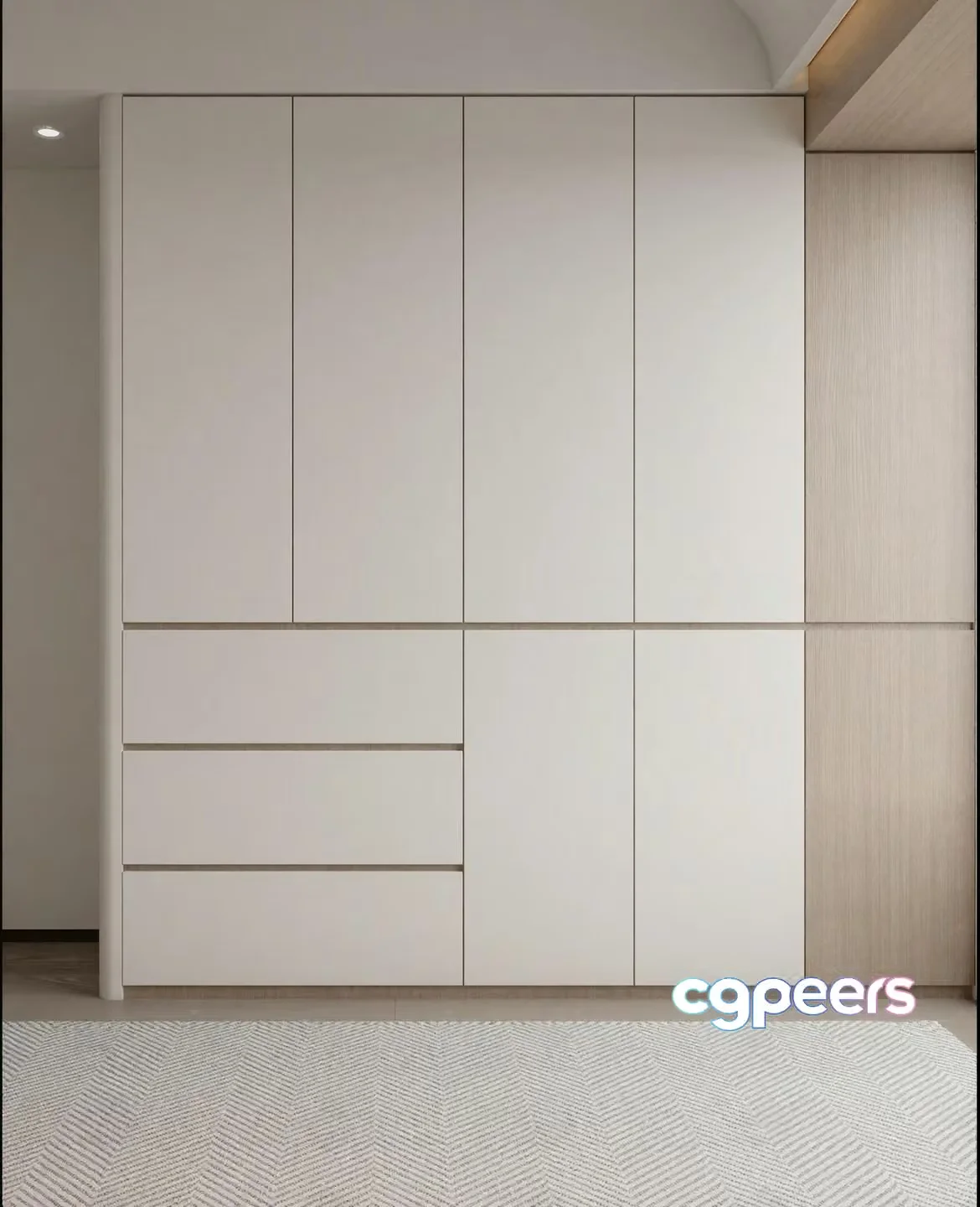 Modern White Wardrobe 3D Model – 1171 – VRAY Render