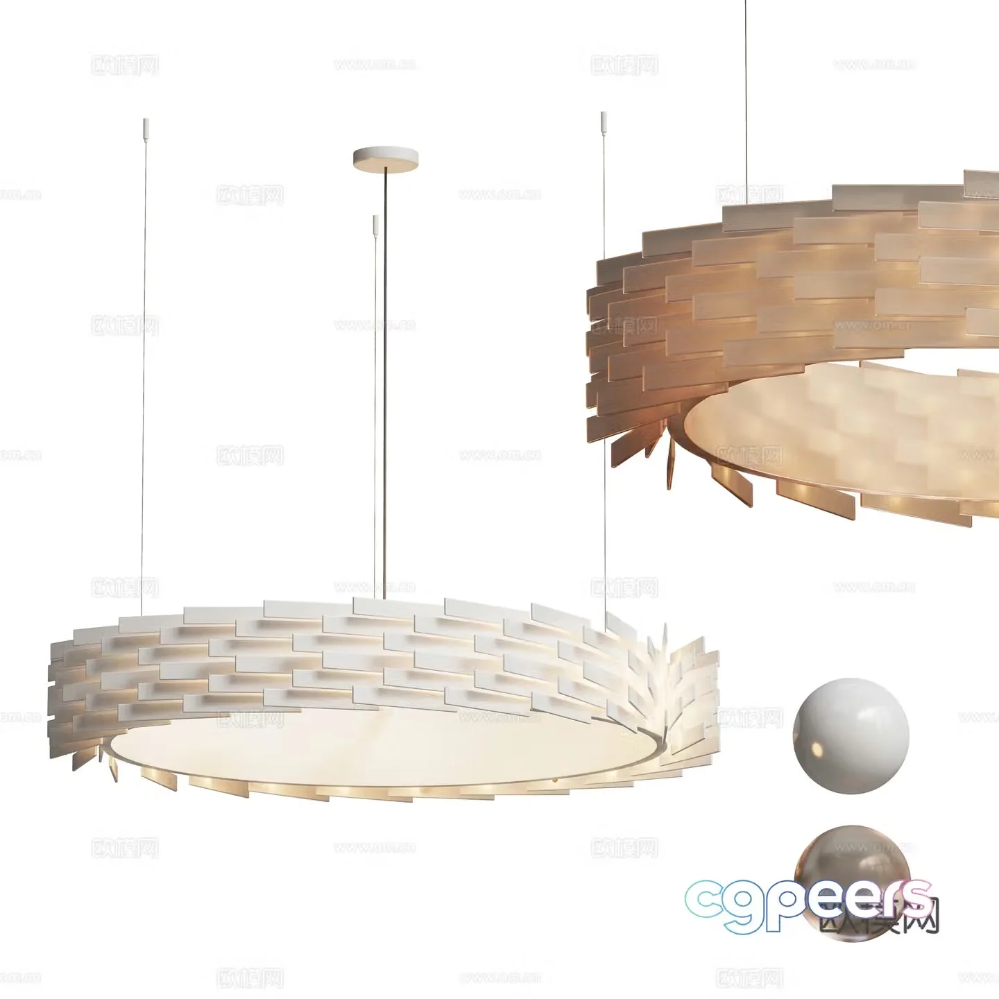 Modern glass art chandelier 3d model