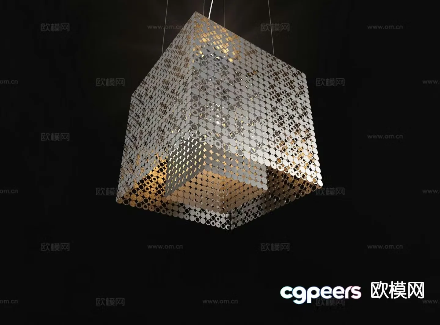 Light luxury metal chandelier 3D model