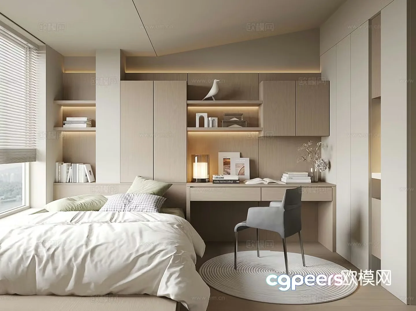 Modern tatami bedroom 3d model