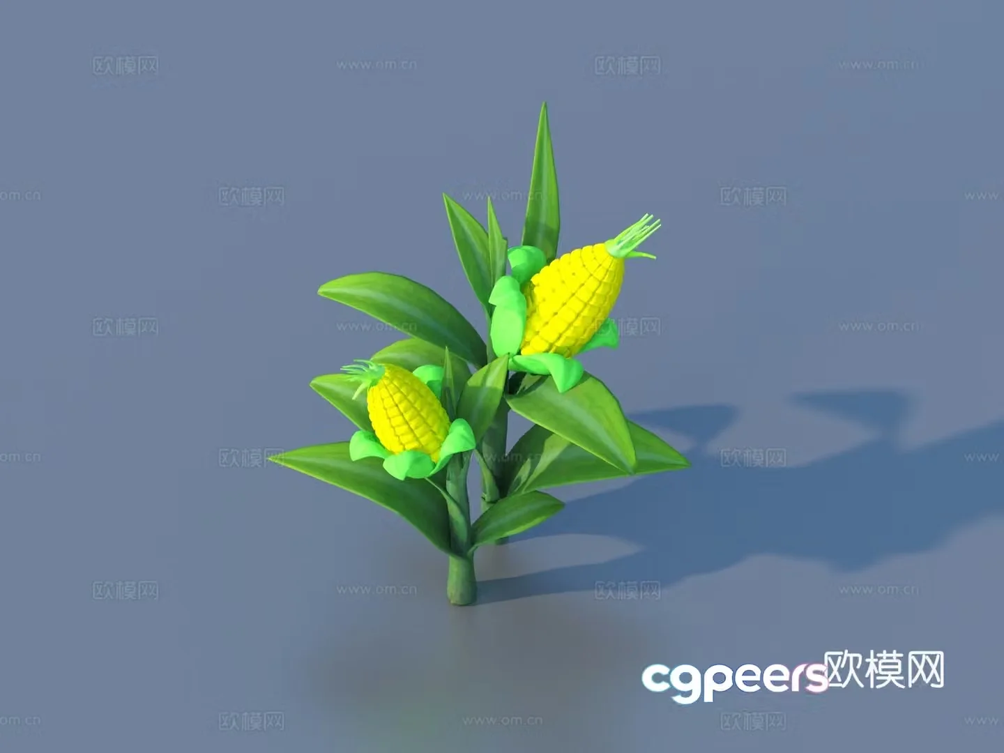Cartoon corn fruit 3d model