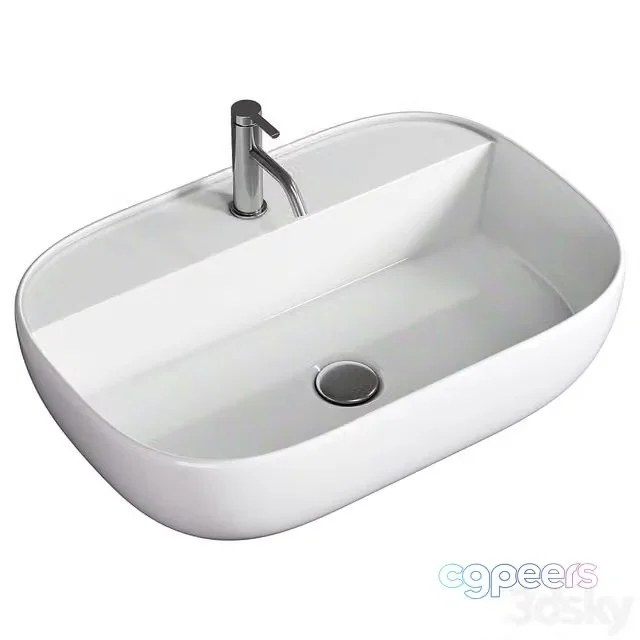 3ds Max Free – Oval White Ceramic Vessel Sink