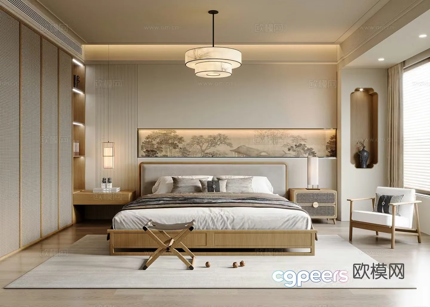 Middle-aged Song style bedroom 3D model