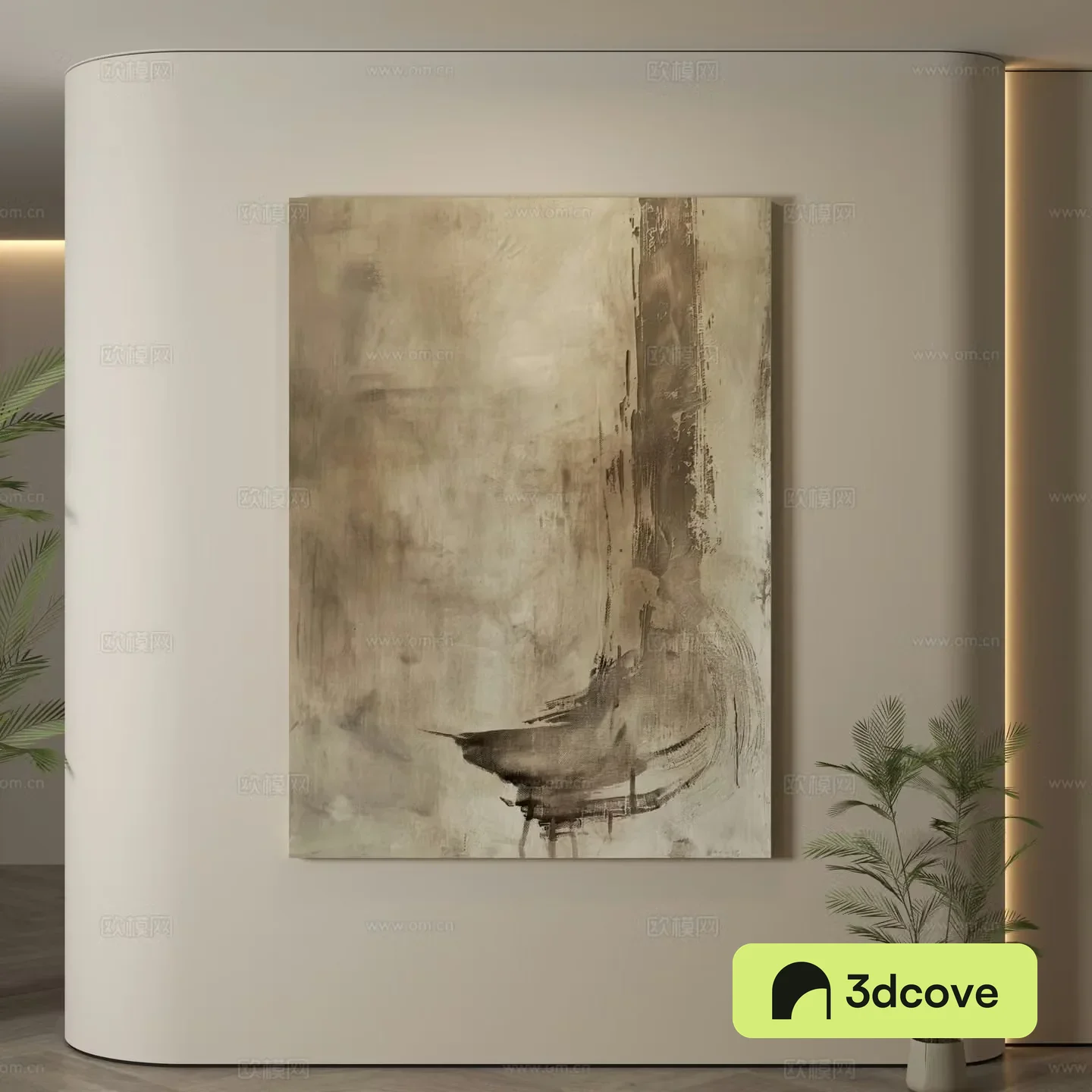 Modern hanging paintings Wasabi wind hanging paintings texture paintings abstract paintings decorative paintings 3D model