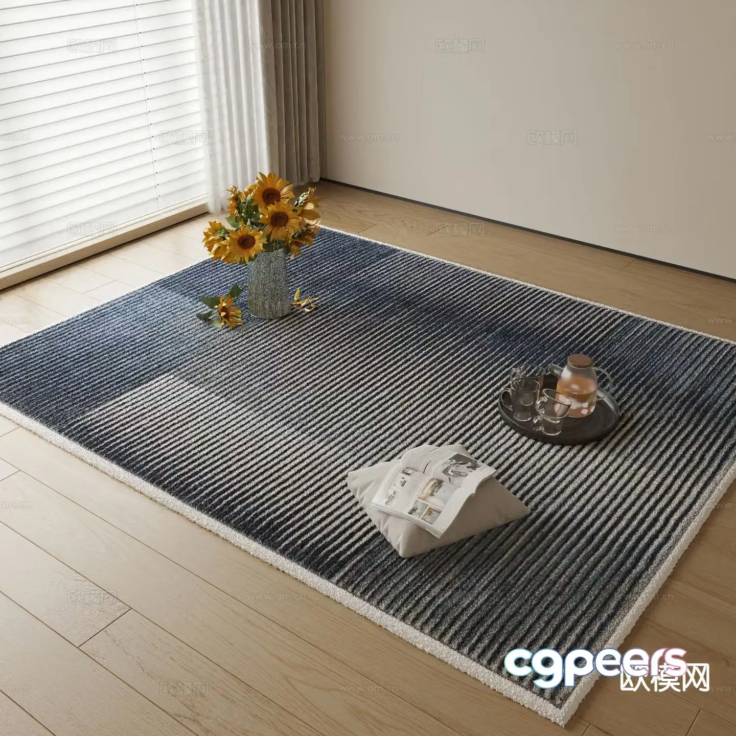 Modern square carpet 3d model
