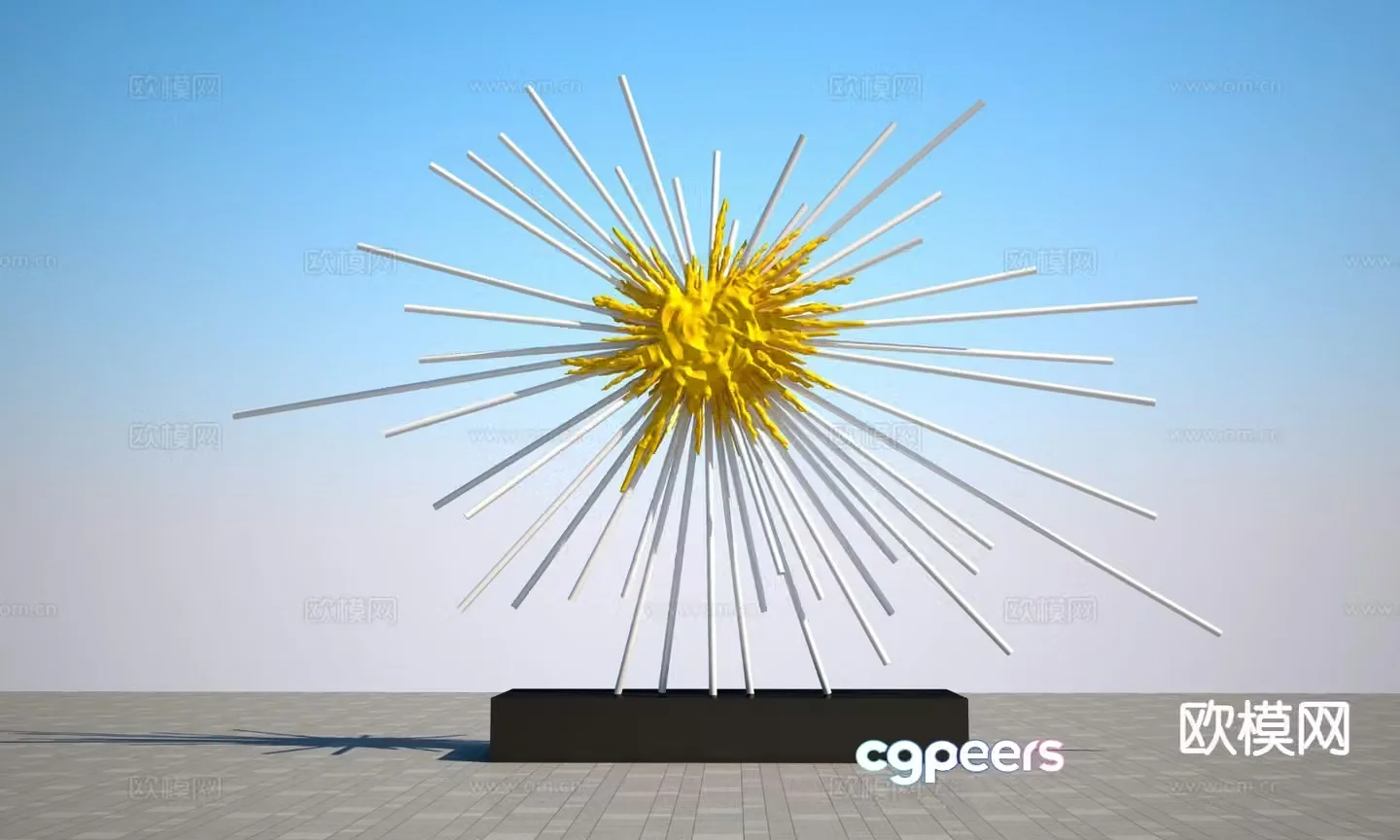 Simple explosive molecule sculpture 3d model