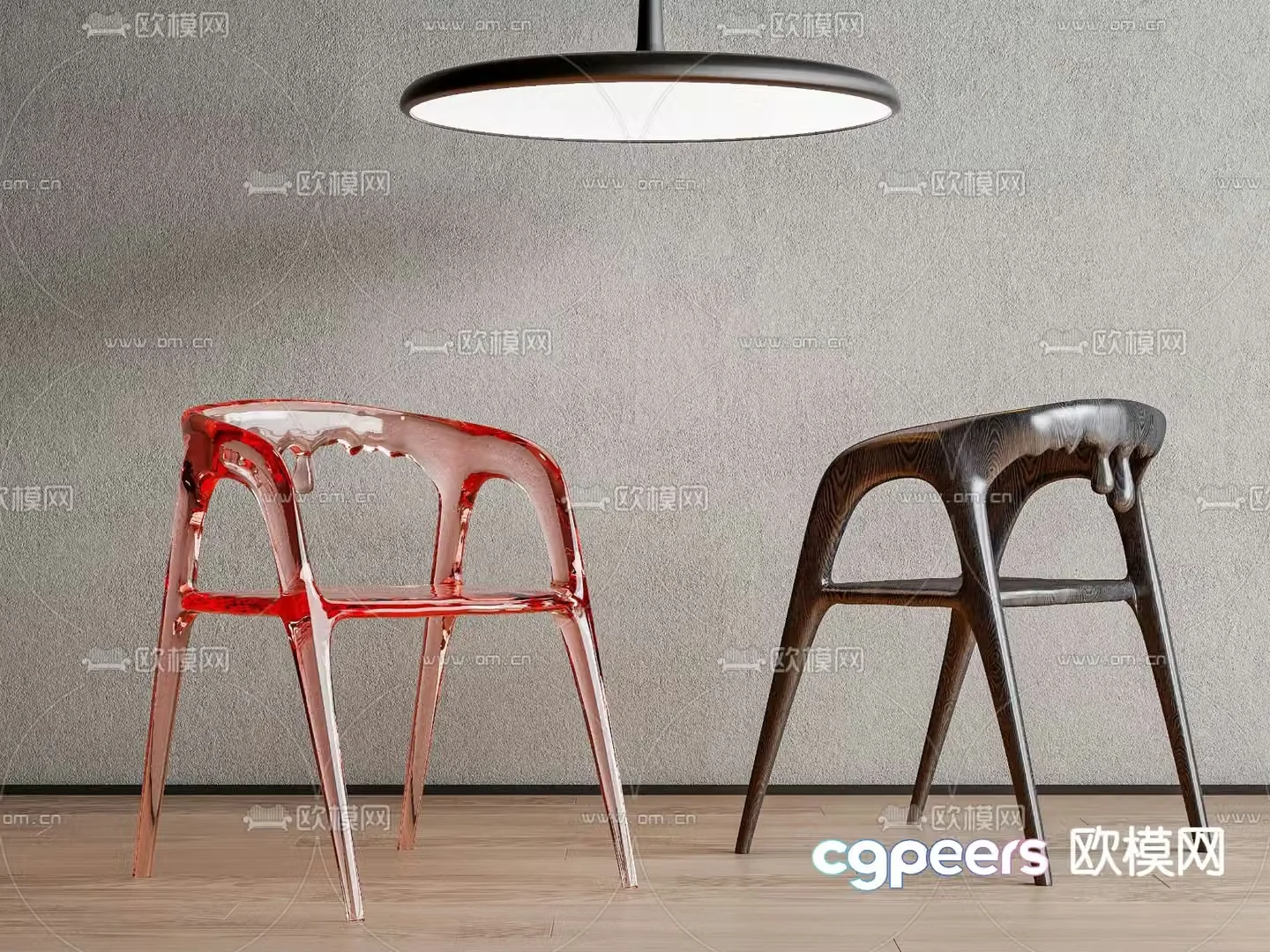 Acrylic chair dining chair 3d model