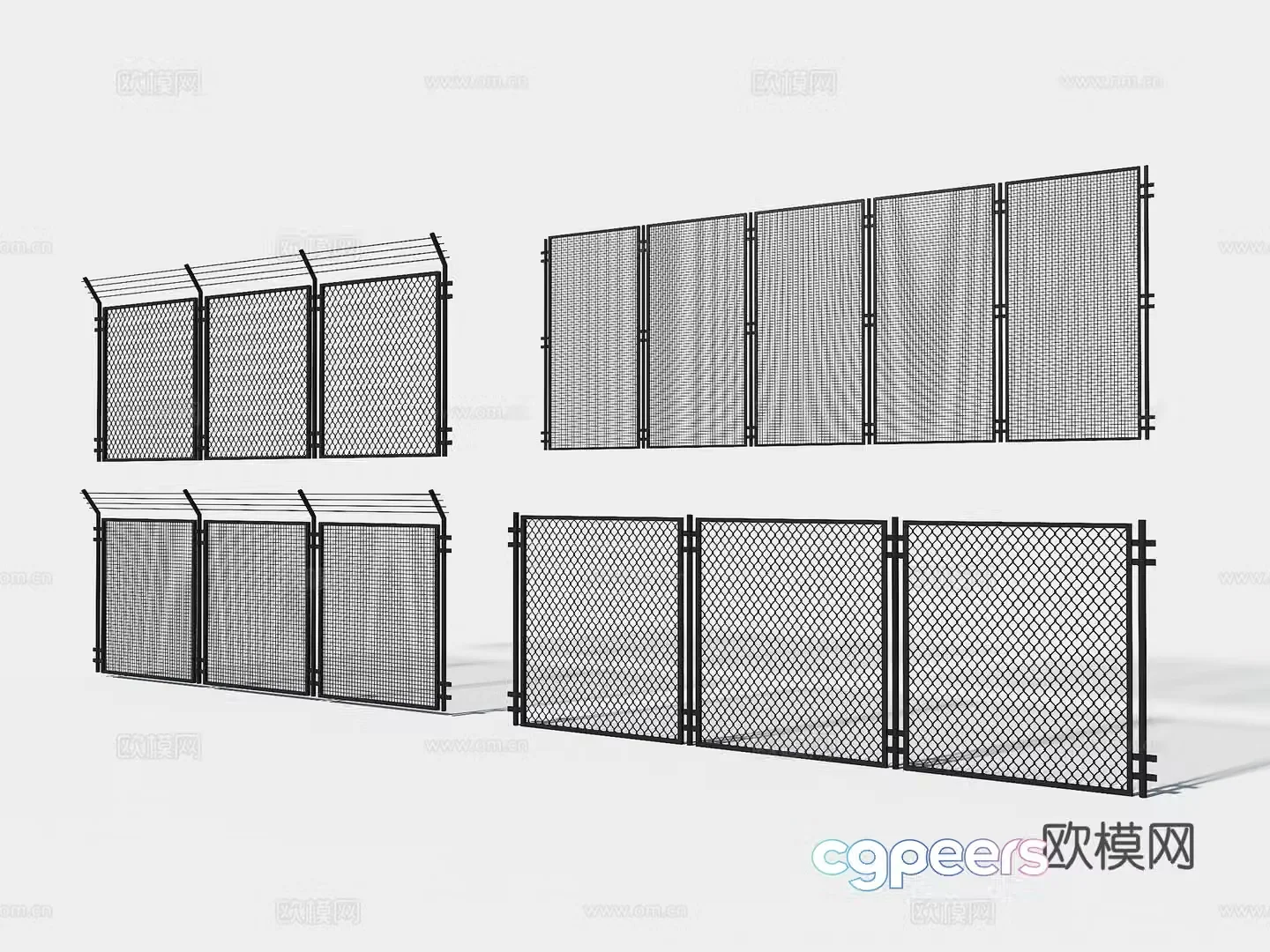 Industrial wind barbed wire mesh barbed wire mesh fence modern barbed wire mesh court barbed wire mesh 3d model