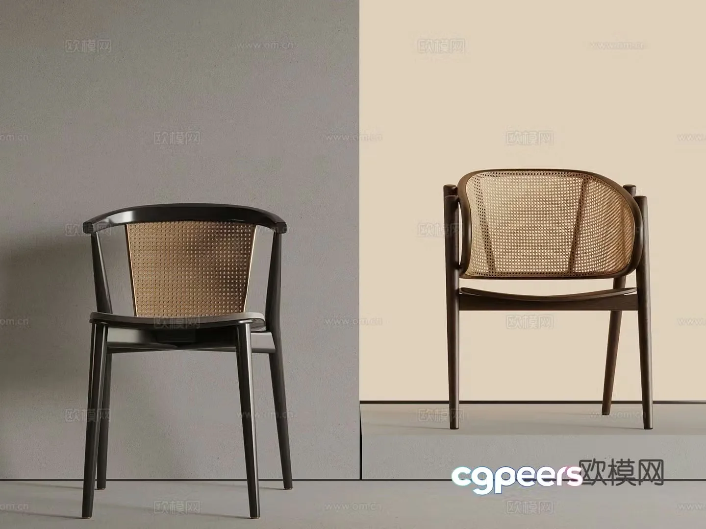 New Chinese style leisure chair without armrest 3d model