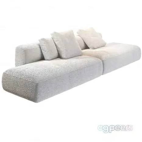 A Light Gray Sofa 3D Model – 8443 – CORONA Render