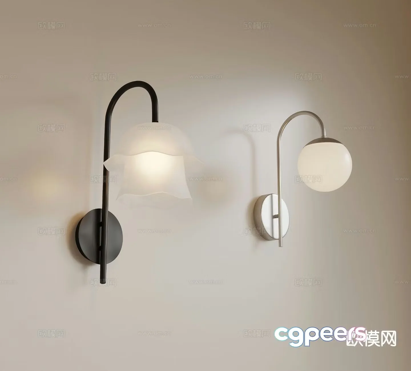 French wall lamp creative wall lamp 3d model