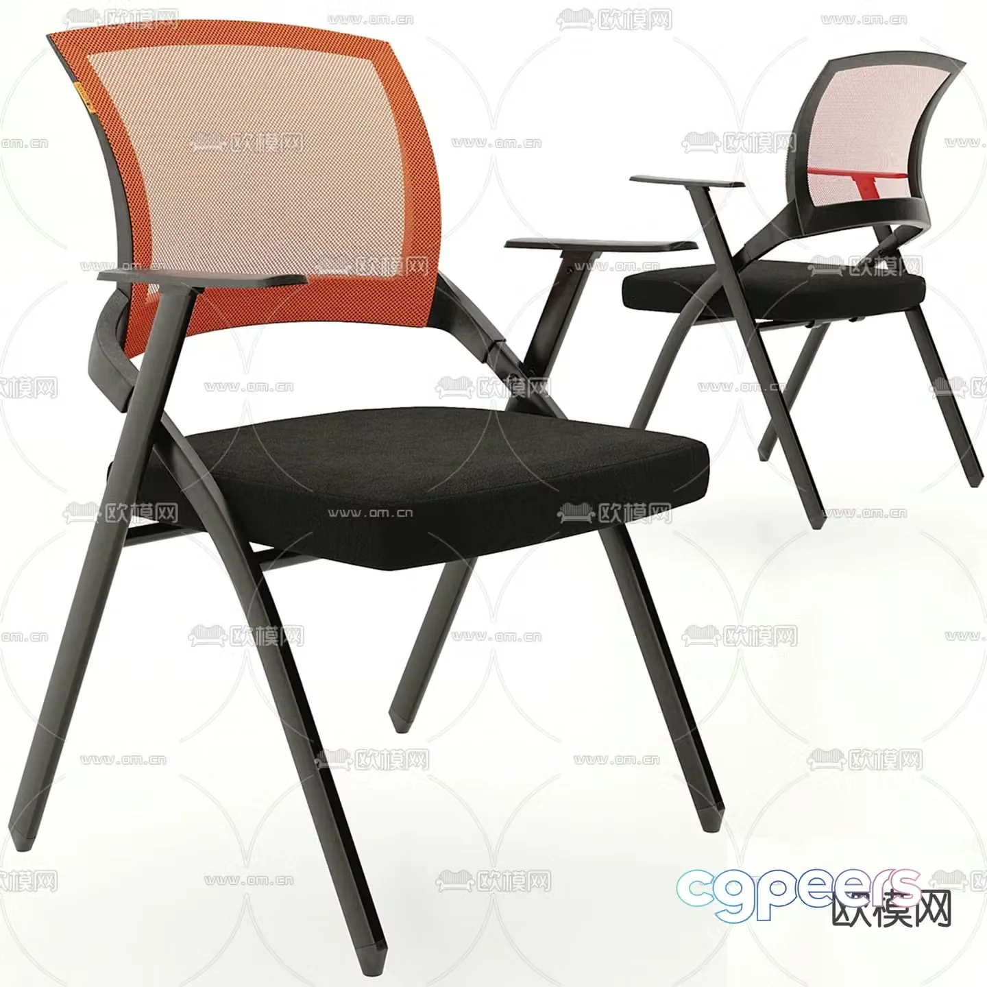 Folding chair conference chair training chair 3d model
