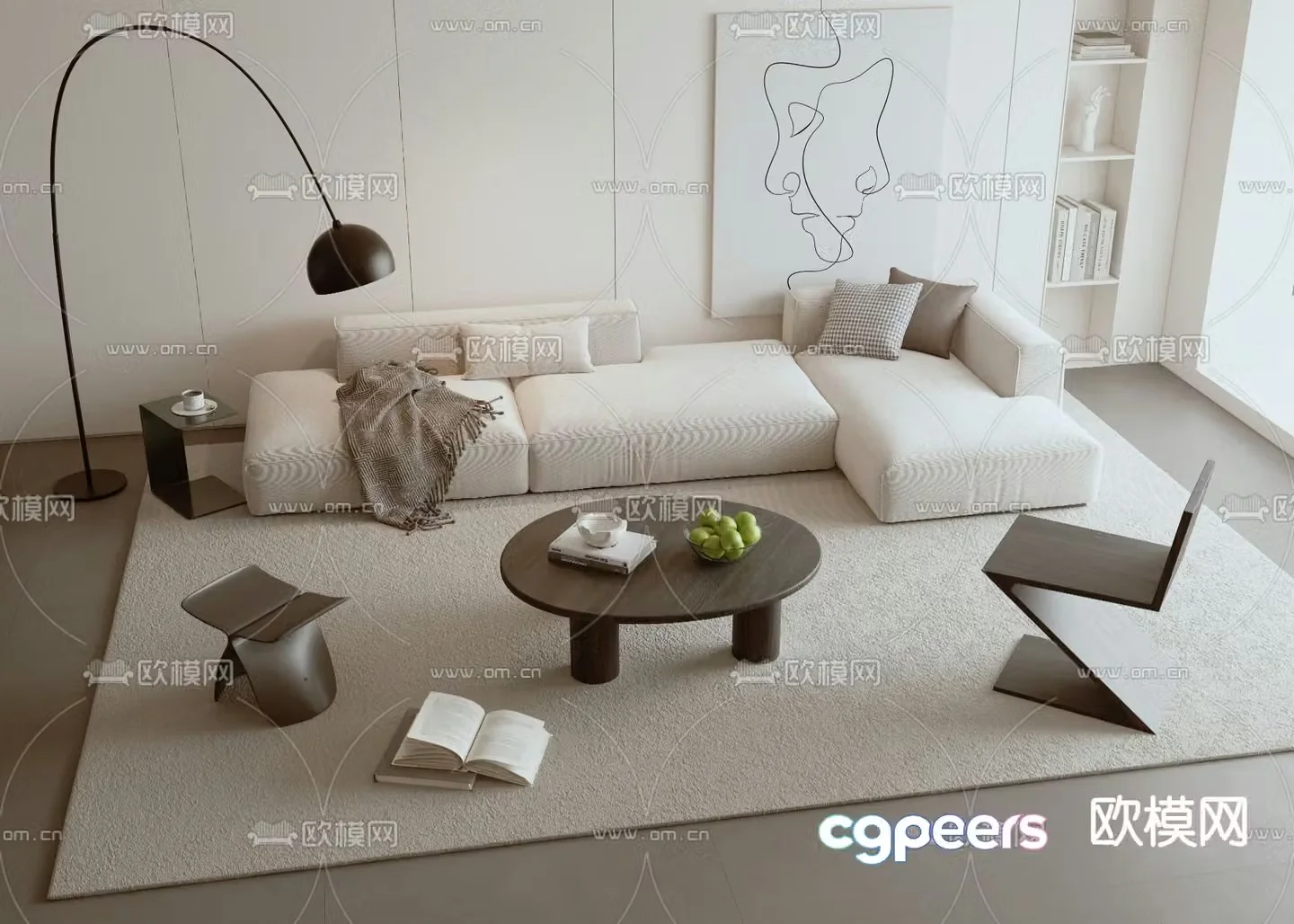 Sectional sofa corner sofa 3d model