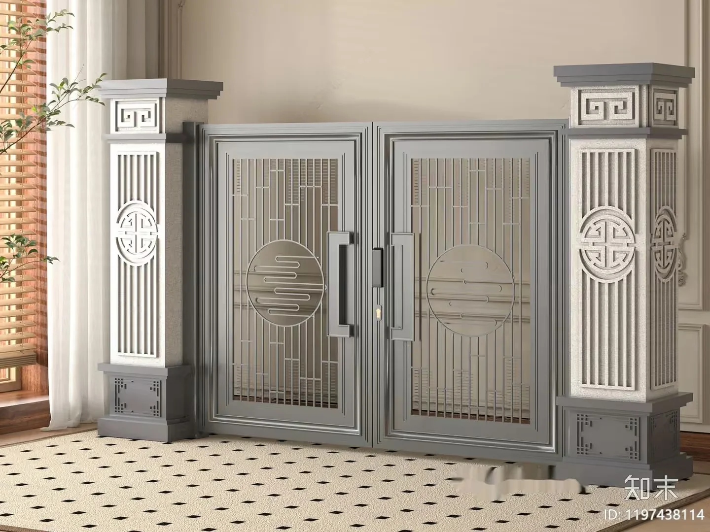 A Decorative Metal Gate 3D Model – 6738 – VRAY Render