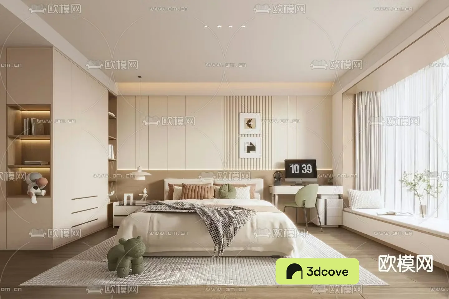 Creamy Bedroom Master Bedroom D Model