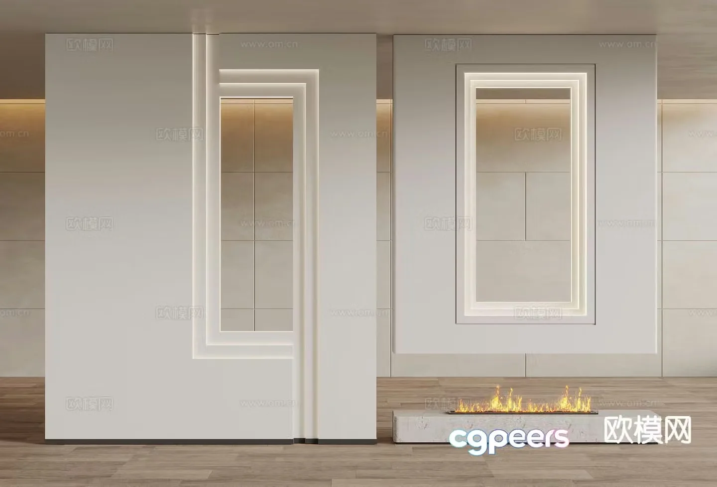 Modern entrance partition 3D model