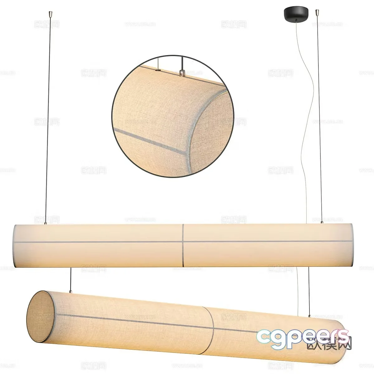 Modern Italian HAHIRA linear chandelier 3d model