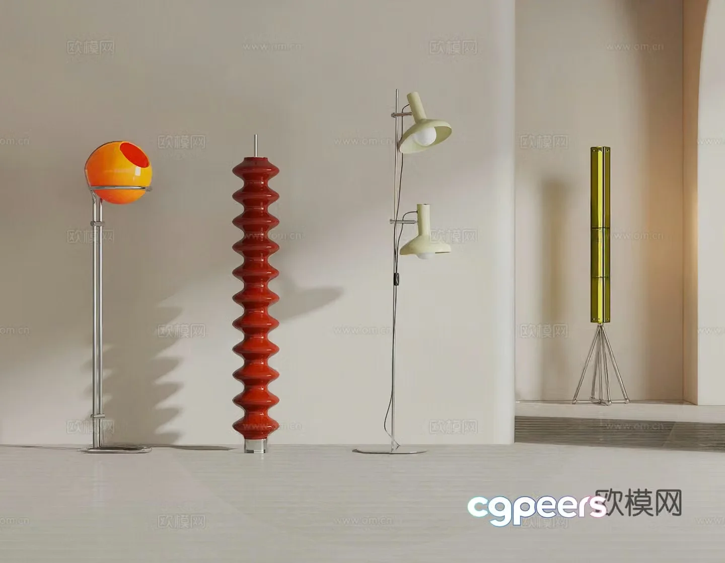 Modern medieval floor lamp 3d model