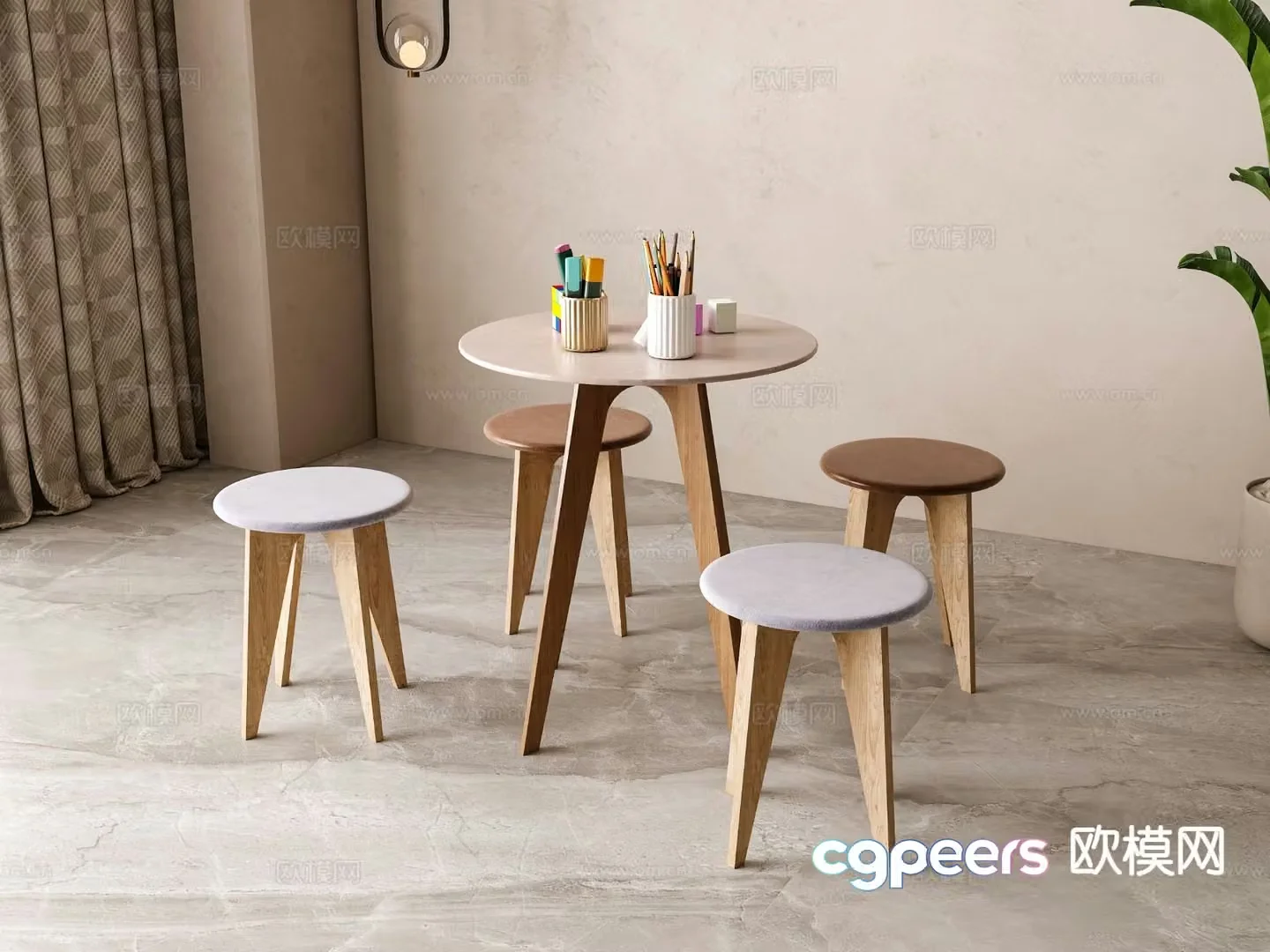 Children’s tables and chairs game tables and chairs 3d model