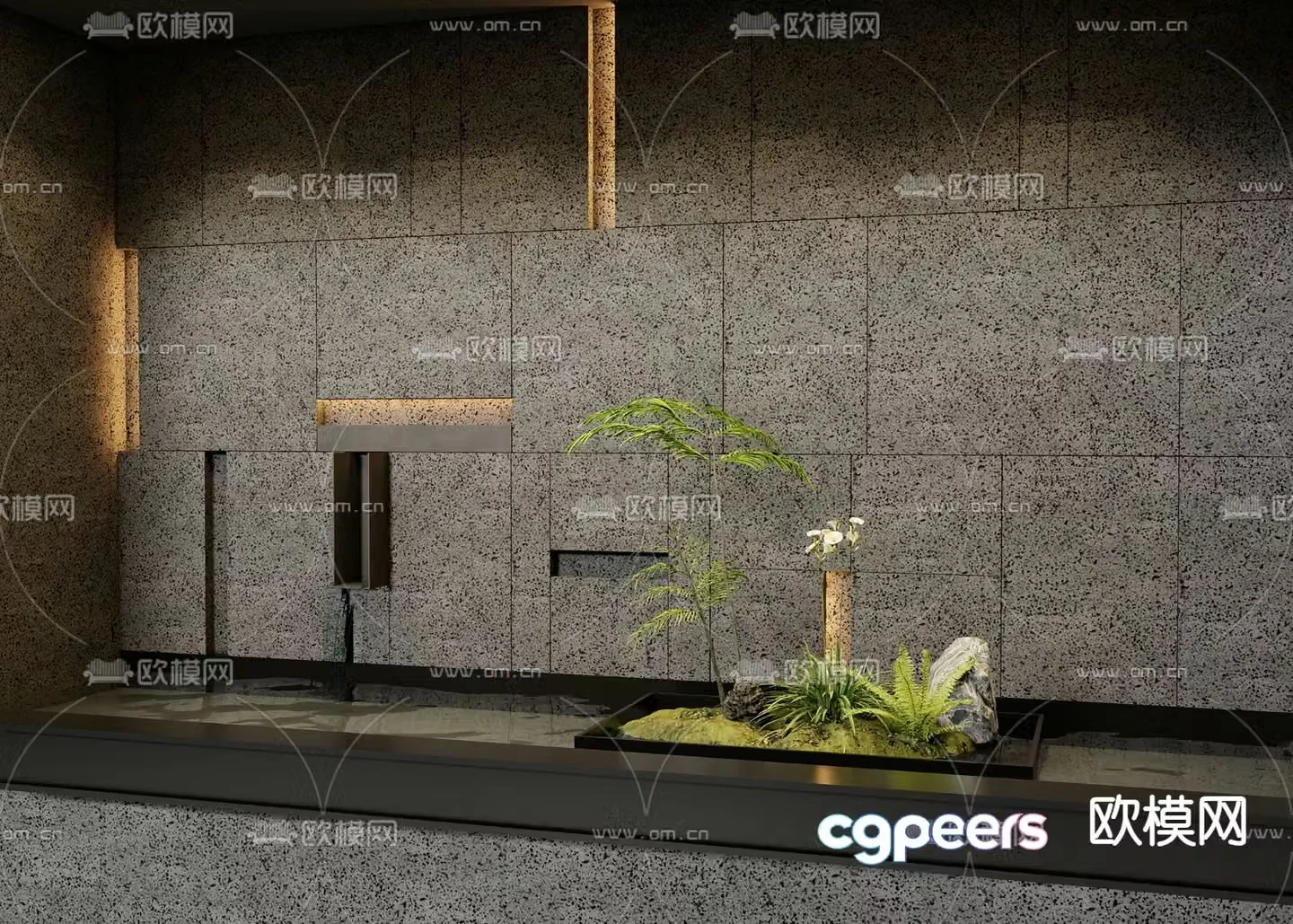Modern interior landscape 3d model