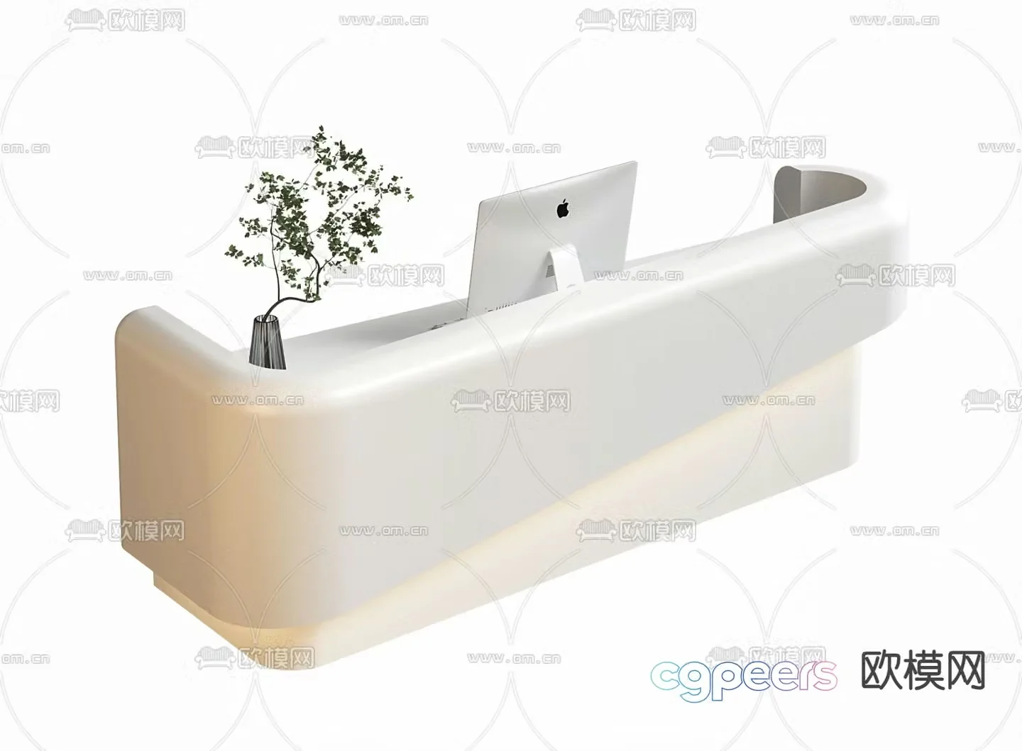 Front desk reception desk service desk 3d model