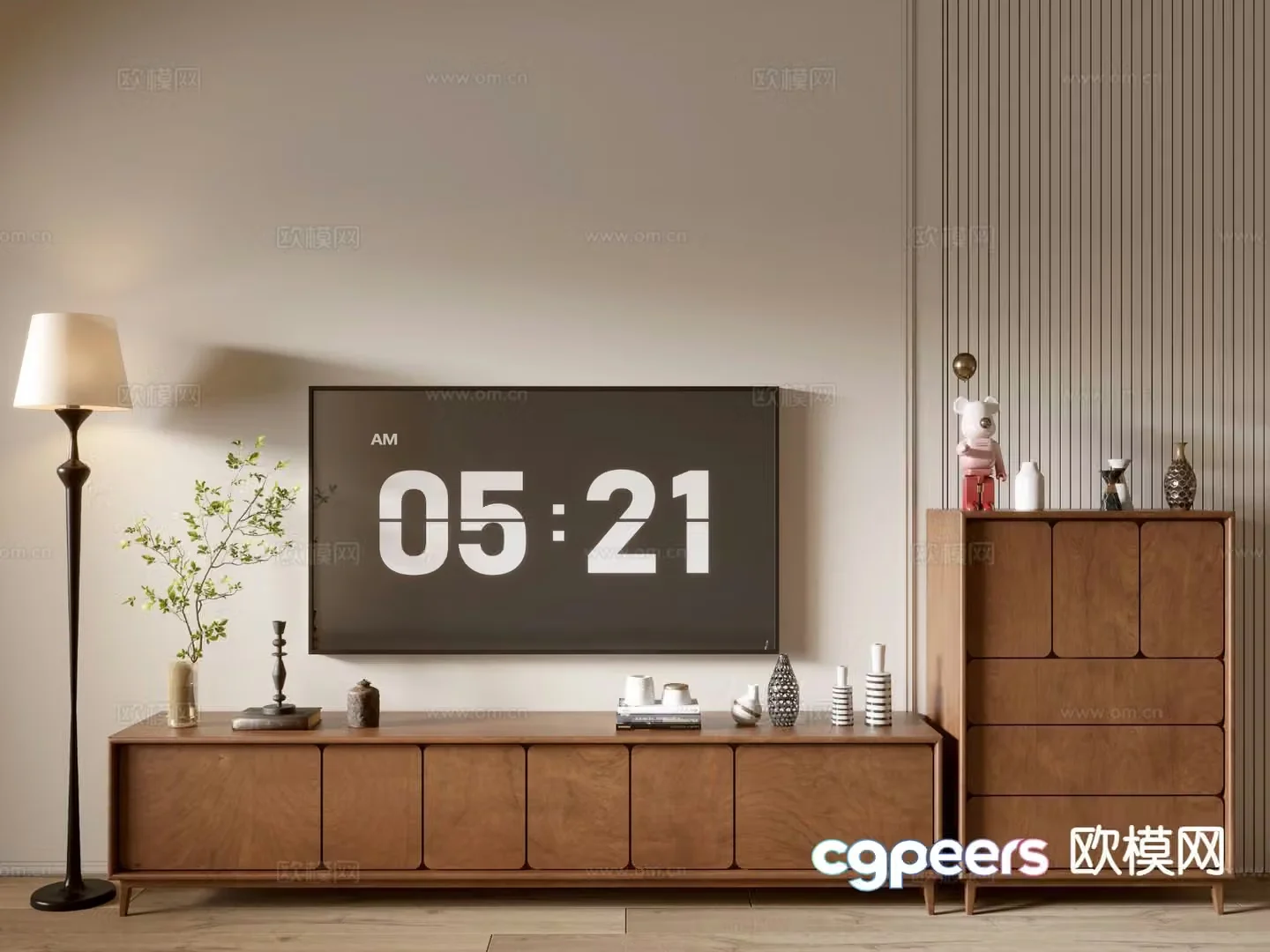 Wabi Sabi TV Cabinet Side Cabinet 3D Model