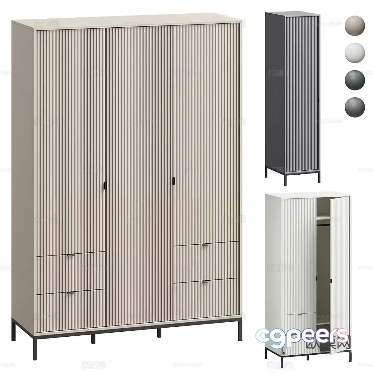 Modern finished wardrobe 3d model