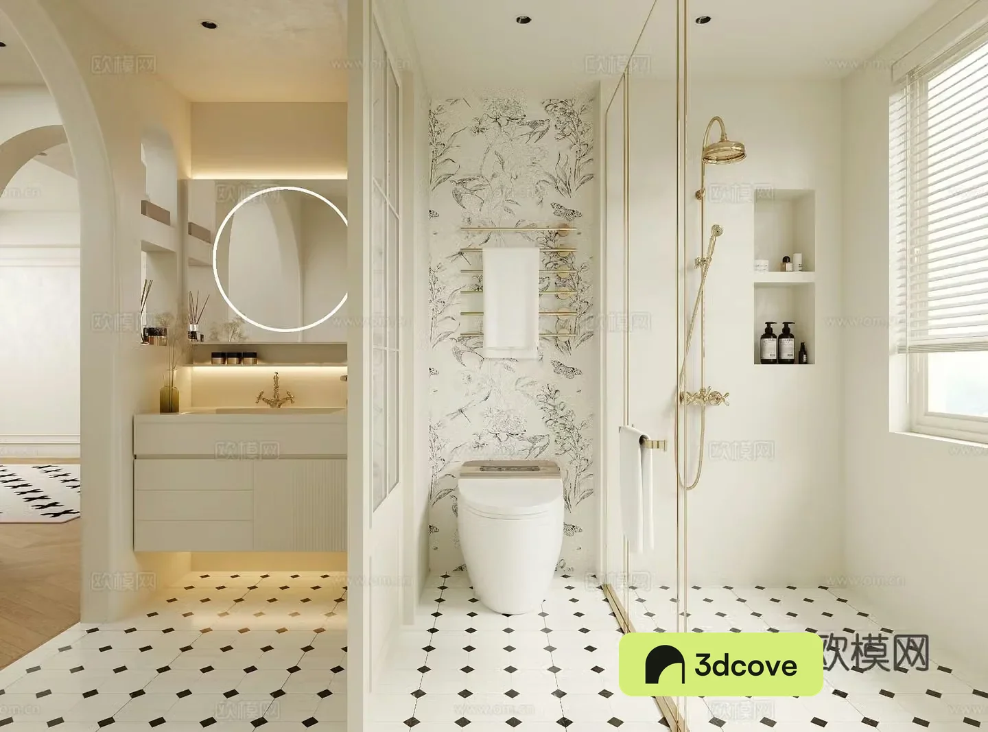 Creamy bathroom