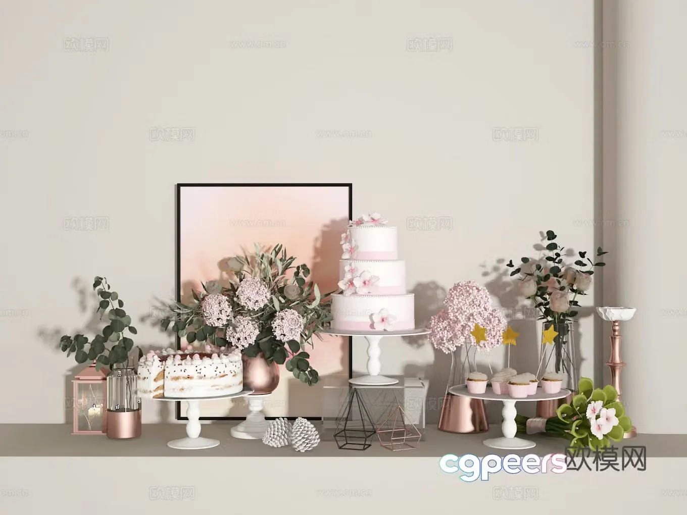 Dessert table 3D model