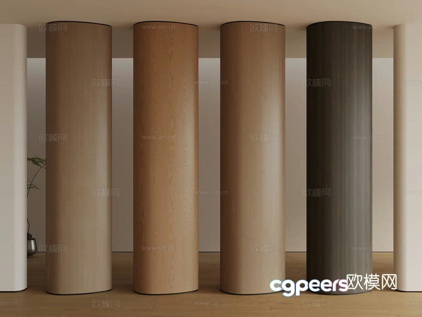 Modern medieval wall wall wood veneer walnut cherry oak ash 3d model