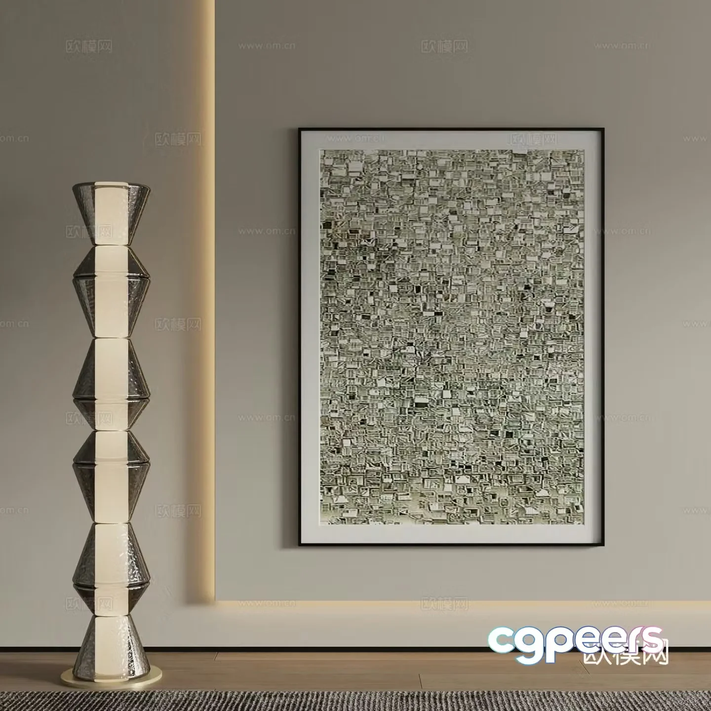 Modern abstract painting Decorative painting 3d model