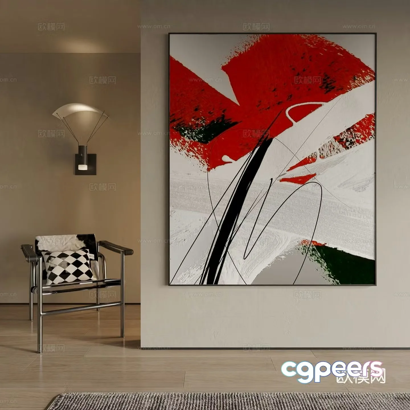 Modern decorative painting 3d model