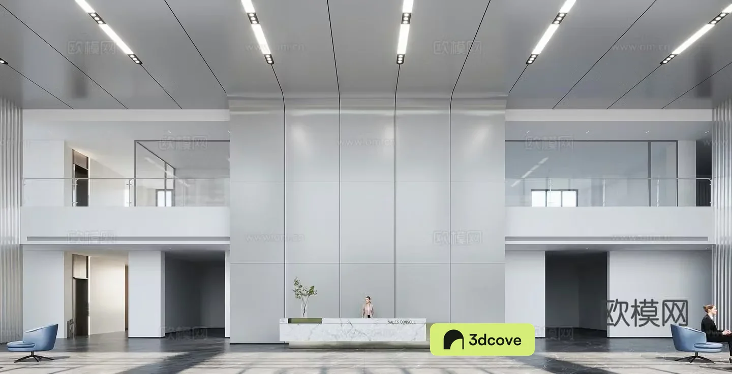 Modern office building lobby
