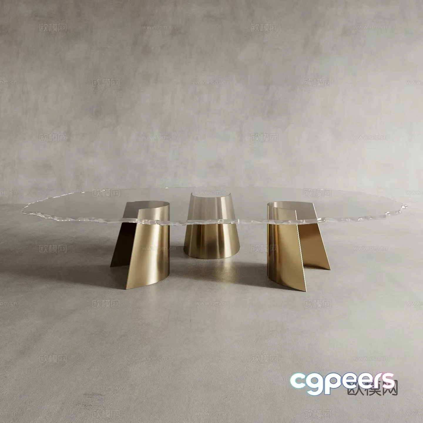 Italian glass coffee table 3d model