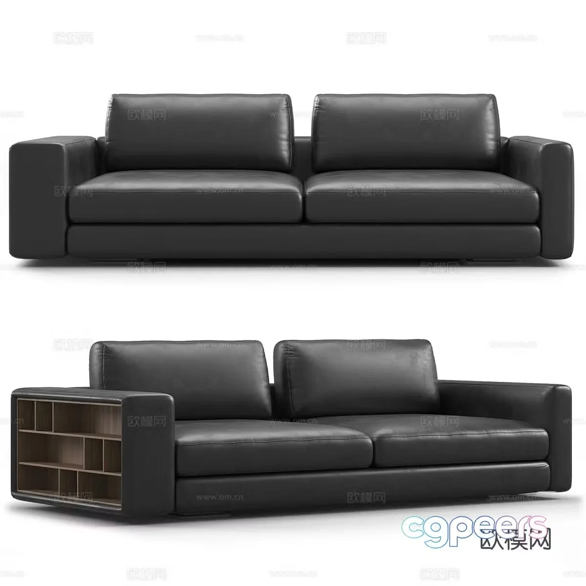 leather sofa double sofa 3d model
