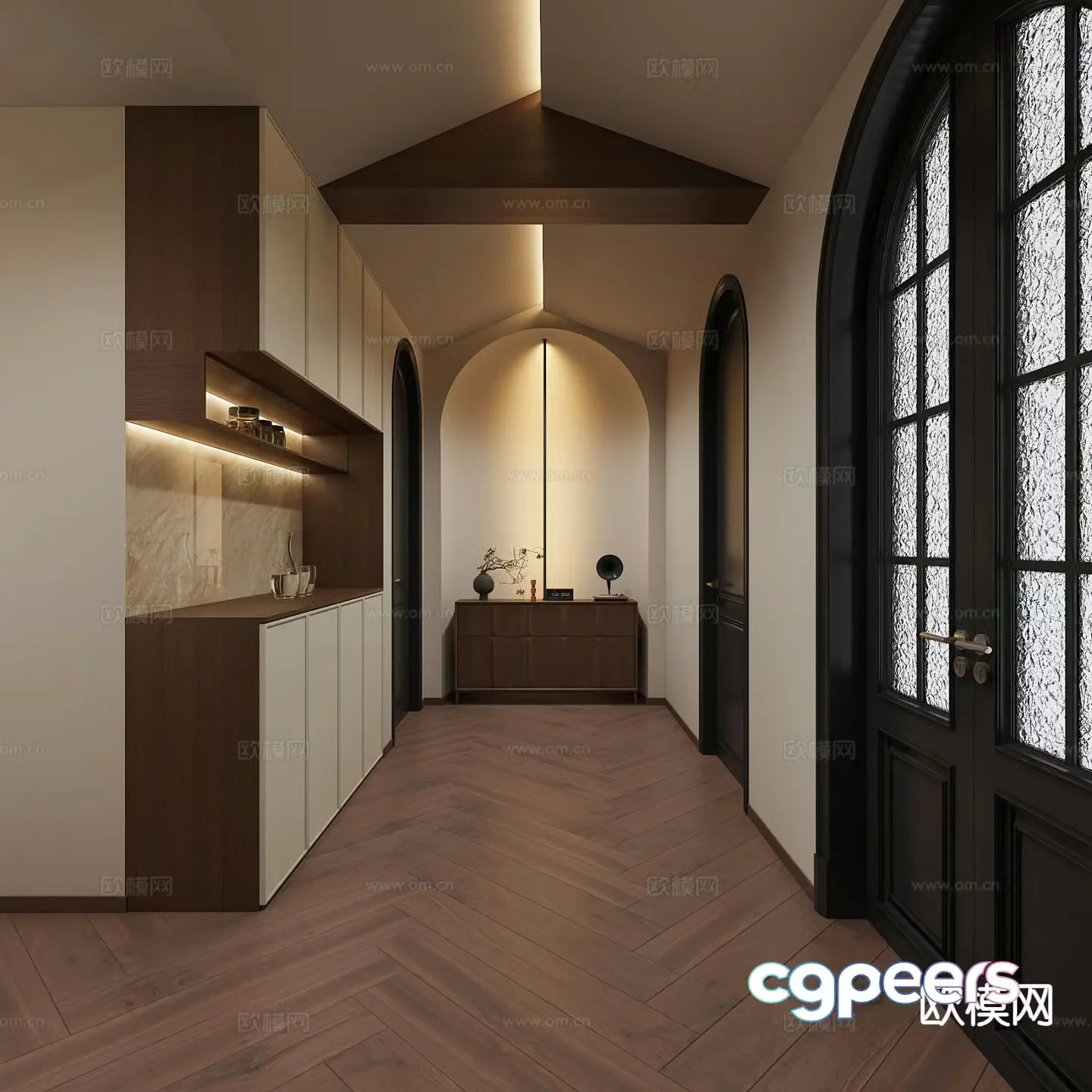 Medieval style entrance walkway walkway ceiling 3D model