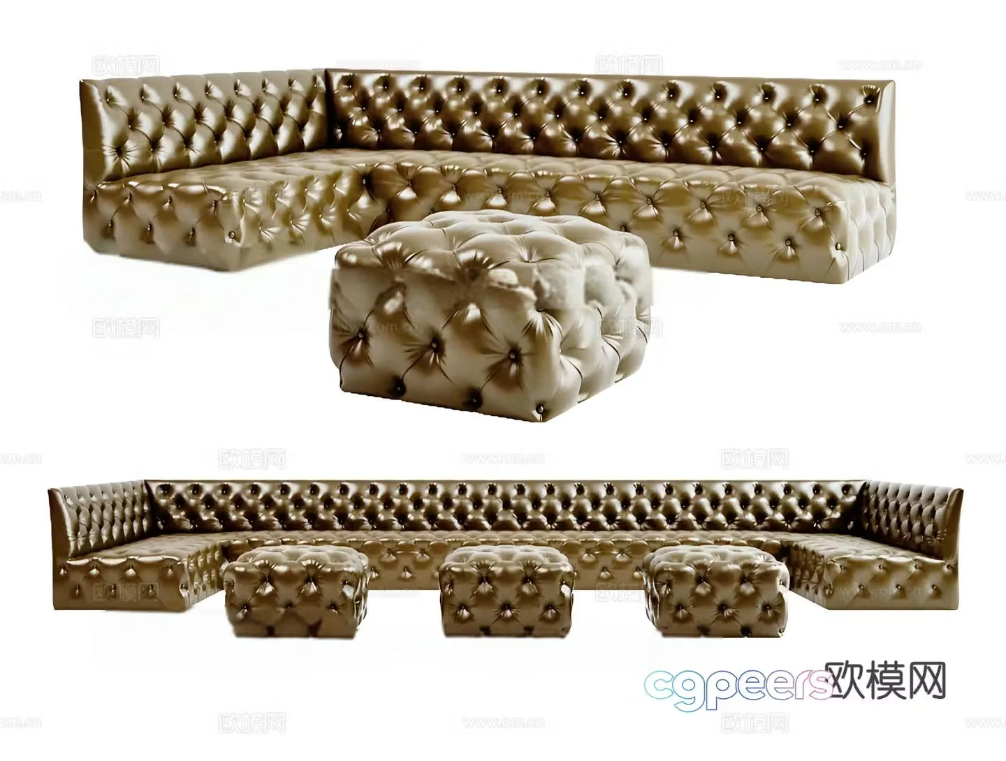 European KTV sofa deck sofa leather sofa 3D model