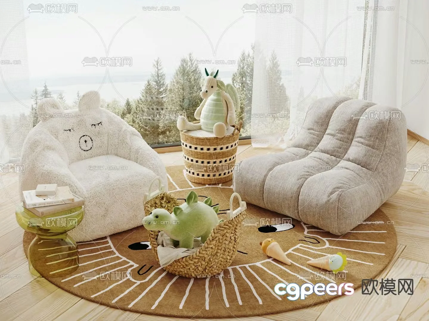 Children’s sofa beanbag sofa 3d model