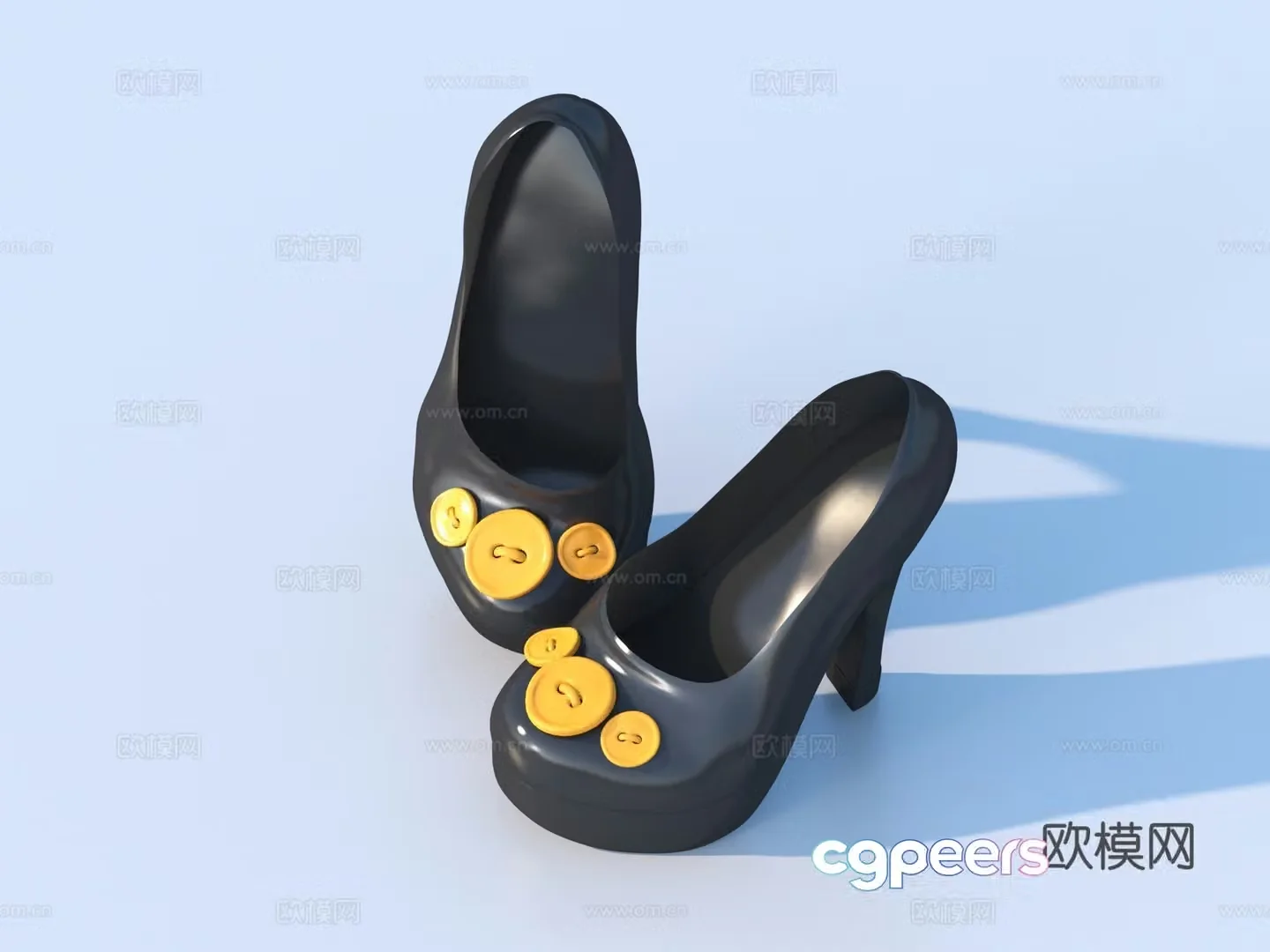 High heels stiletto shoes 3d model