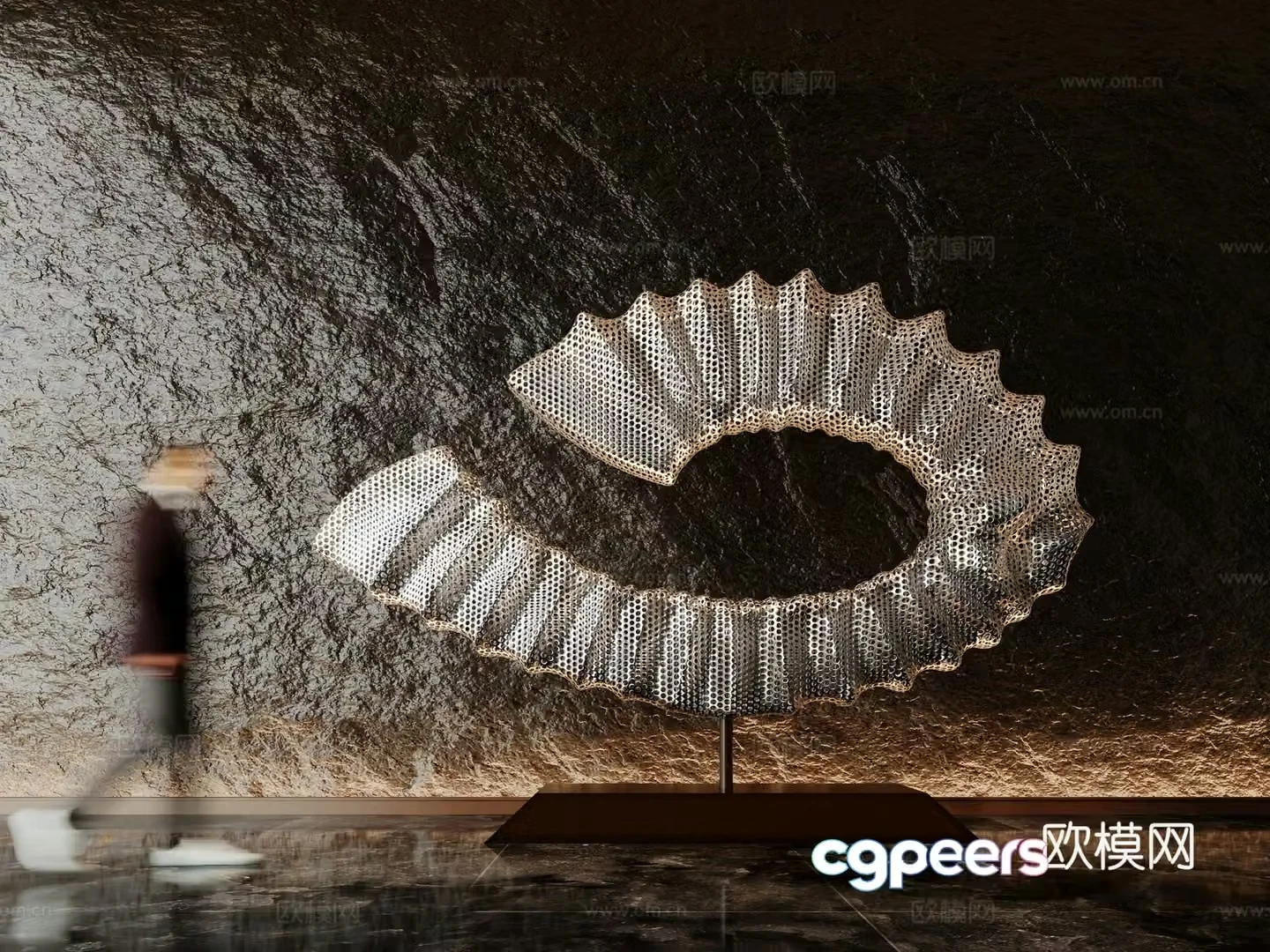 Modern sculpture installation 3d model