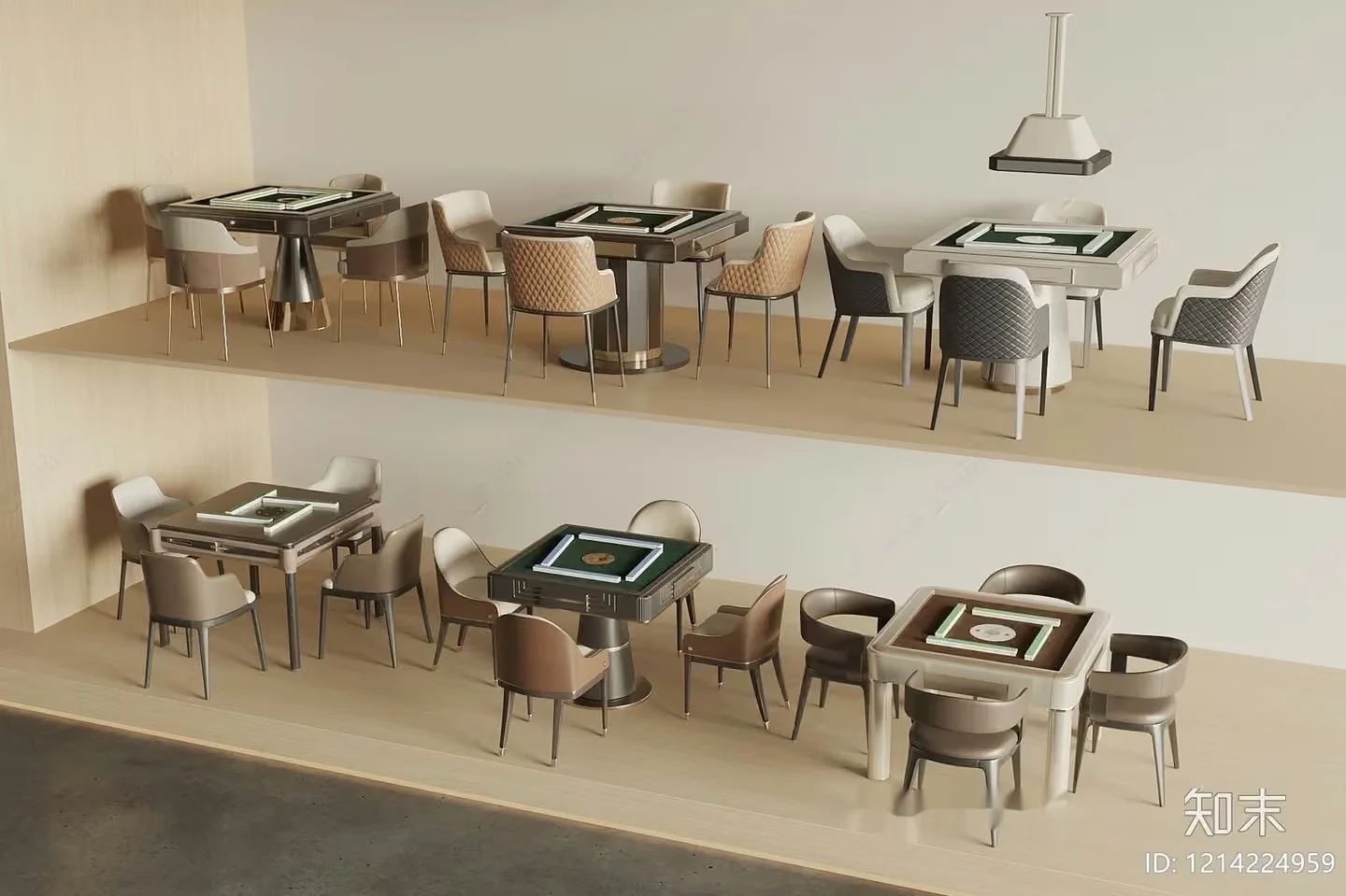 A Room With Multiple Tables And Chairs 3D Model – 16685 – VRAY Render