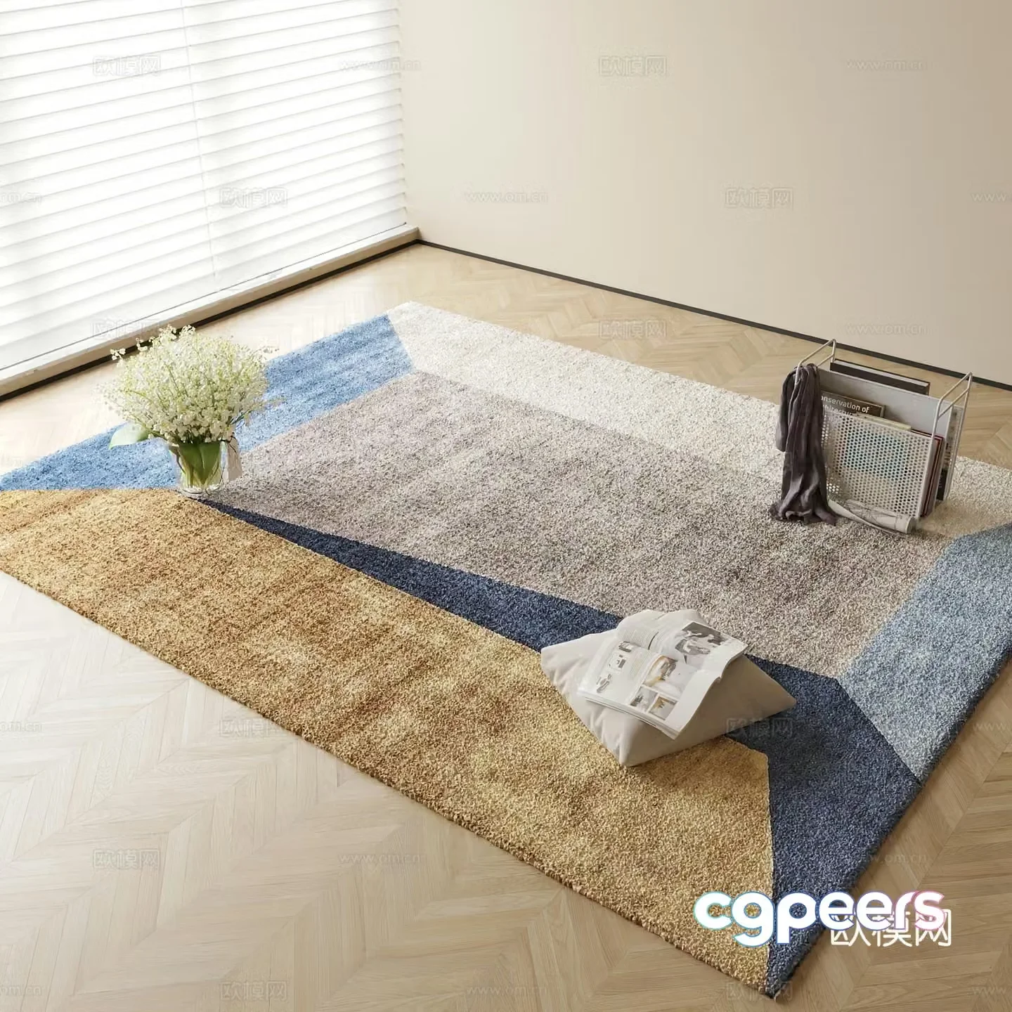 Modern carpet Square carpet 3d model