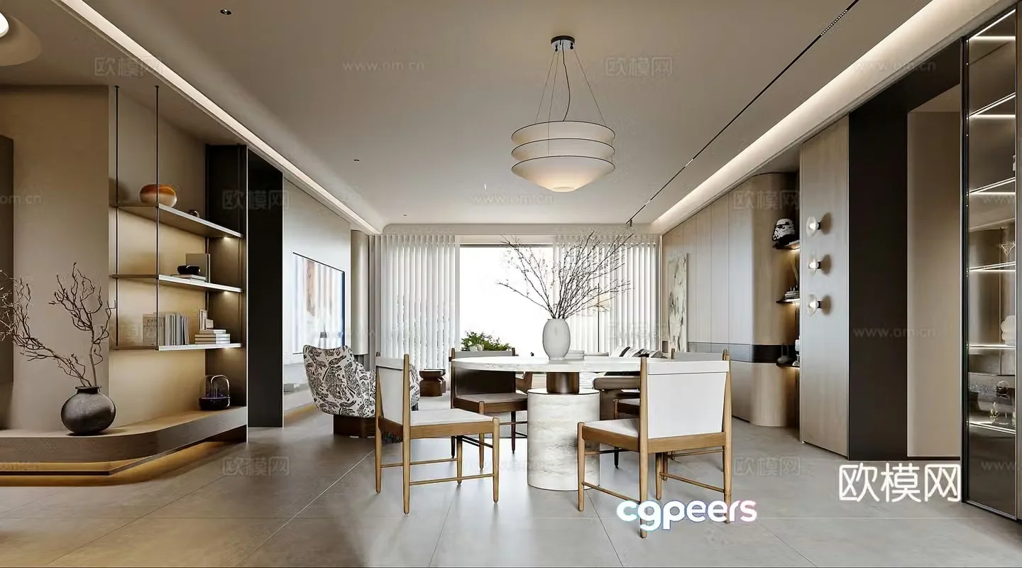 Modern guest restaurant 3d model