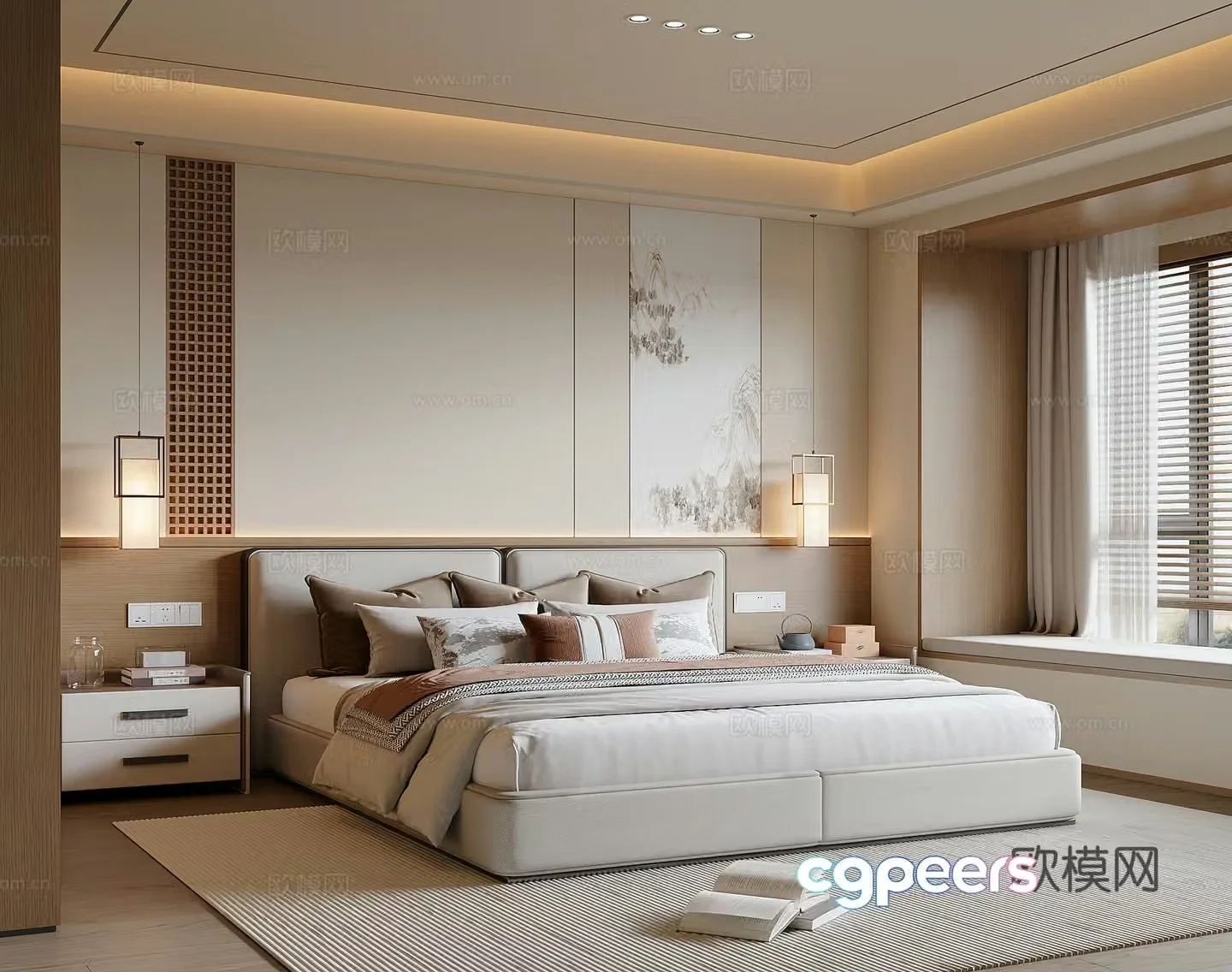 New Chinese bedroom 3D model