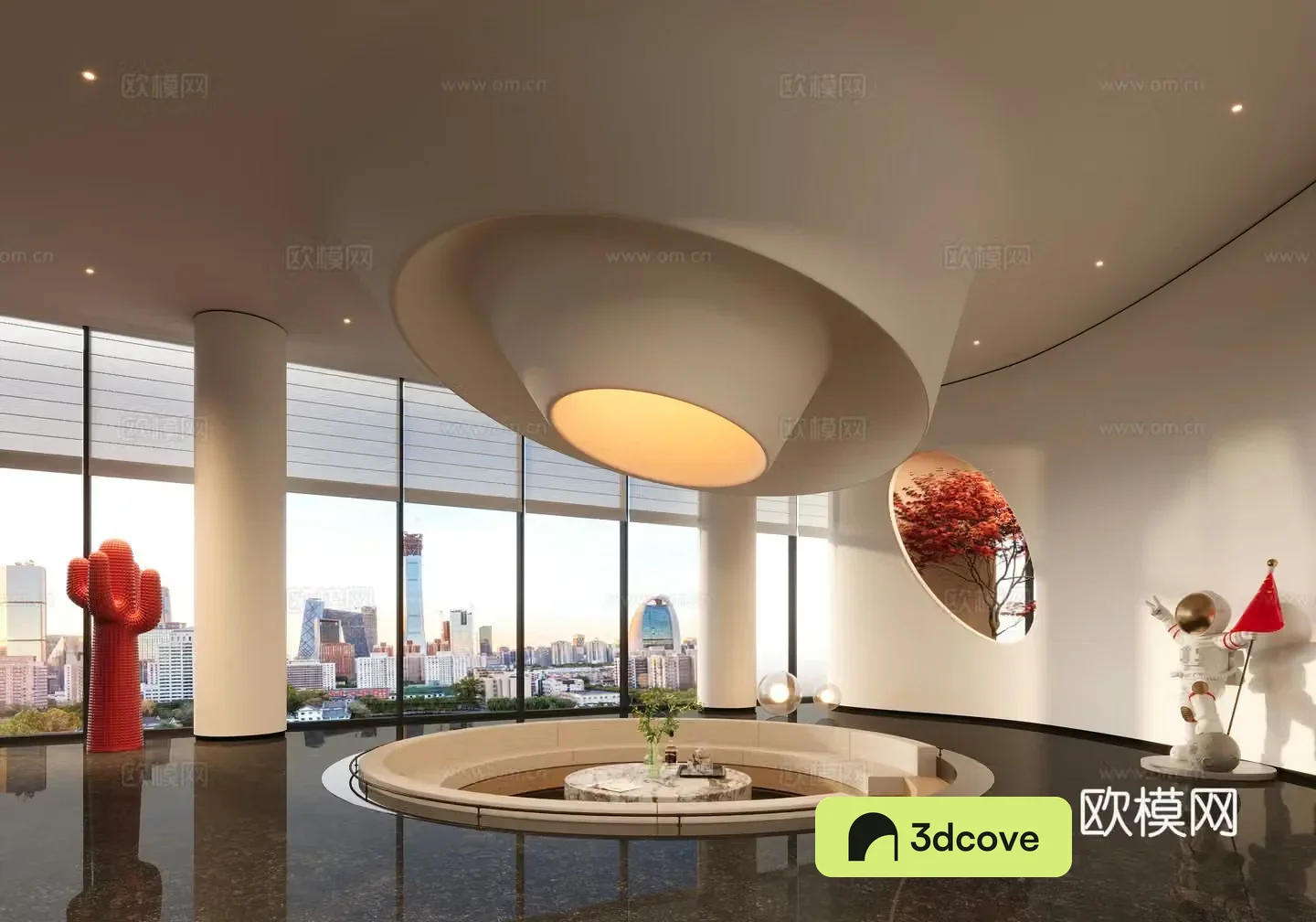 Modern hotel public seating area Lobby leisure area