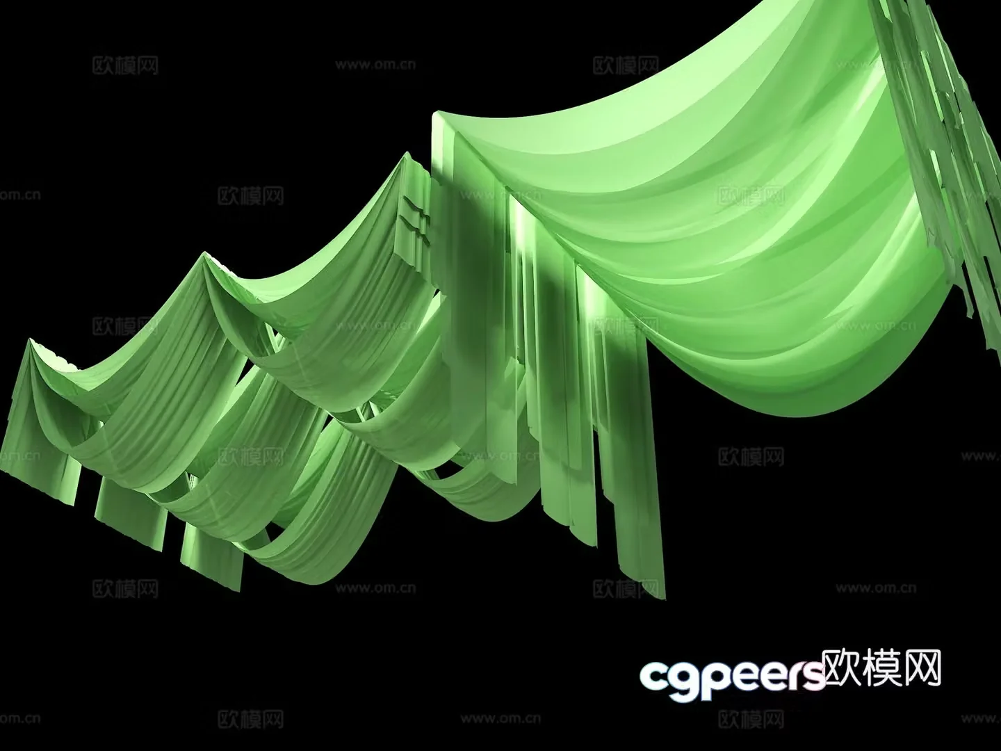 Curtain ceiling wedding curtain fabric ceiling auditorium ceiling 3D model